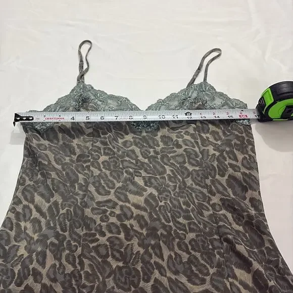 Victoria's Secret Vintage Y2k Medium Leopard Cheetah Print Slip Dress Sheer - Picture 8 of 8